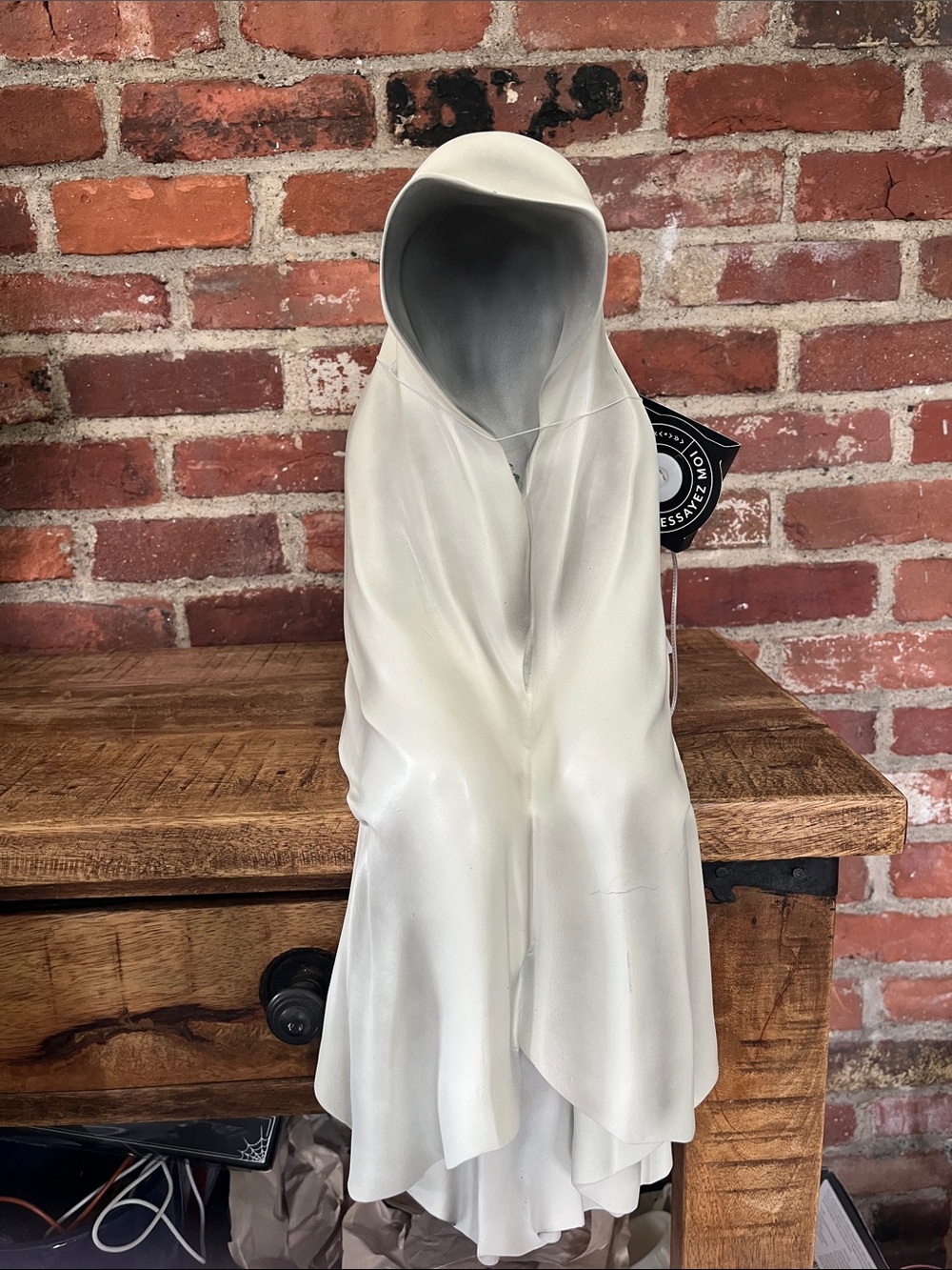 White Hooded Cloak Figurine Accent